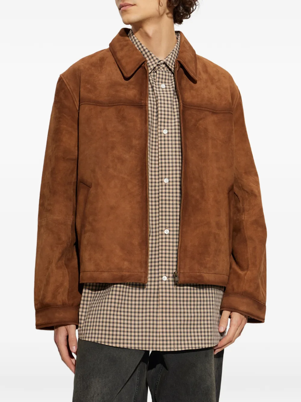 Zadig&Voltaire Loumy leren jack Bruin
