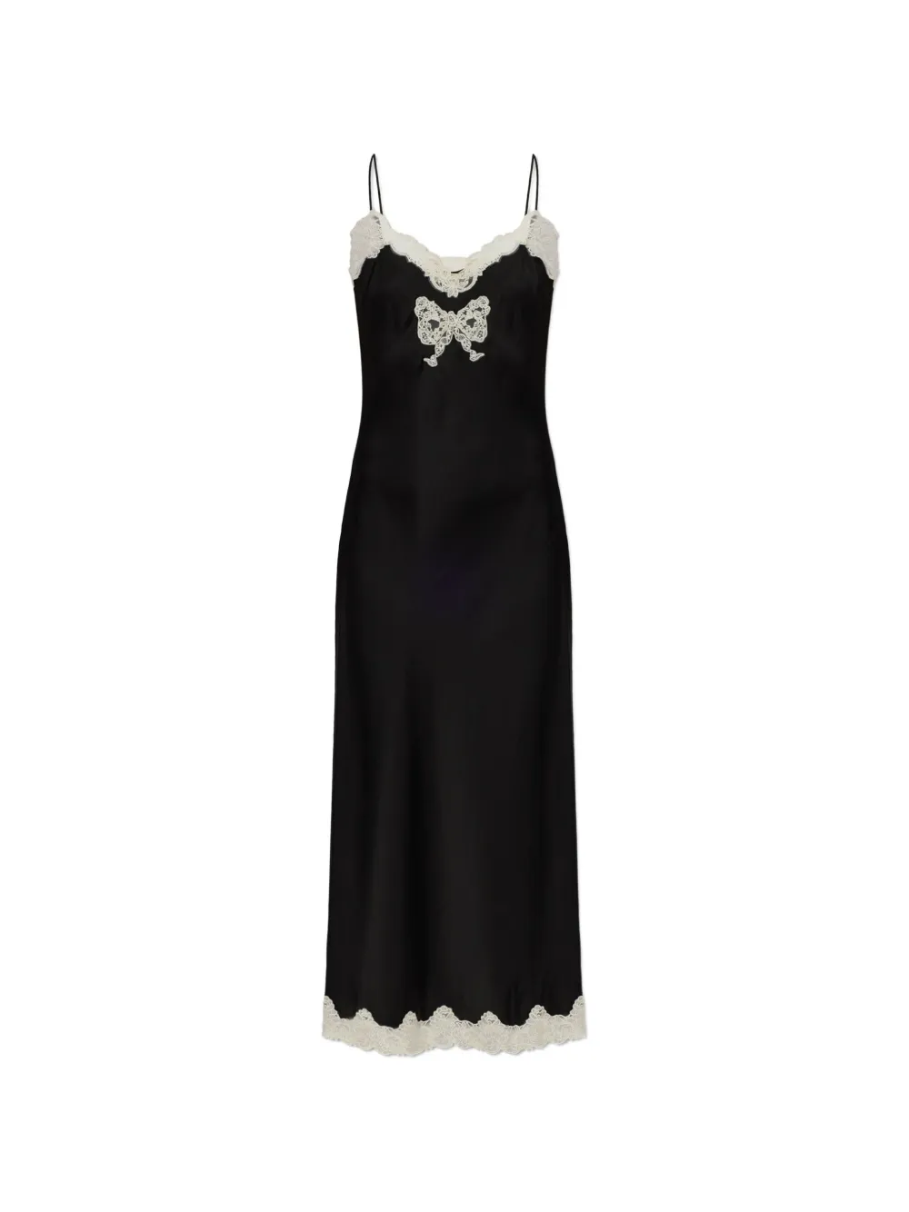 LoveShackFancy Lomira lace-trimmed maxi dress - Noir LoveShackFancy Lomira lace-trimmed maxi dress - Noir