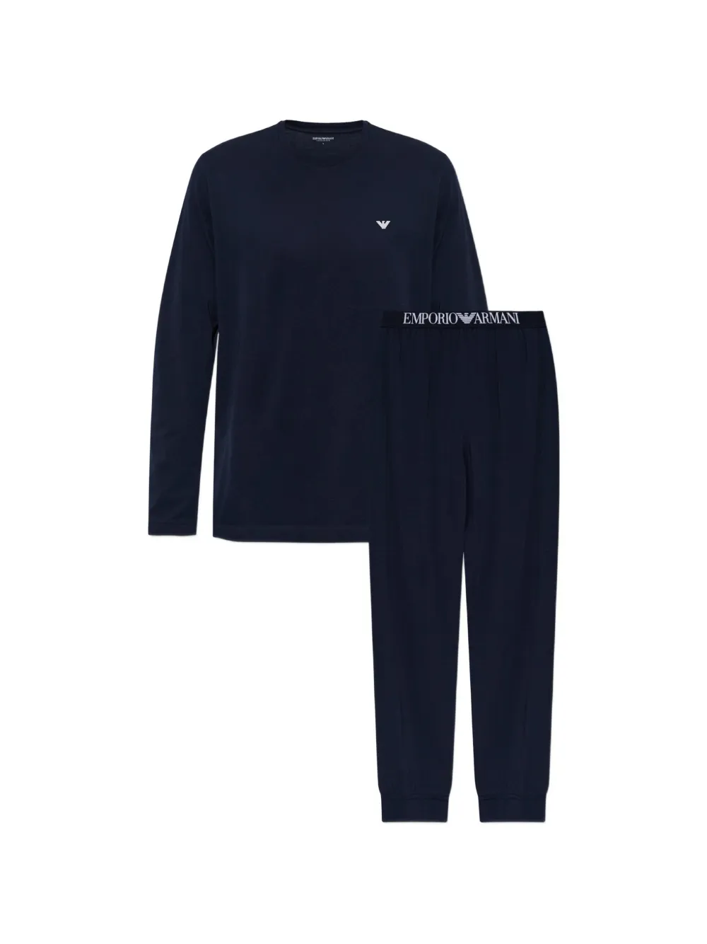 Emporio Armani logo-print pyjamas set - Blau