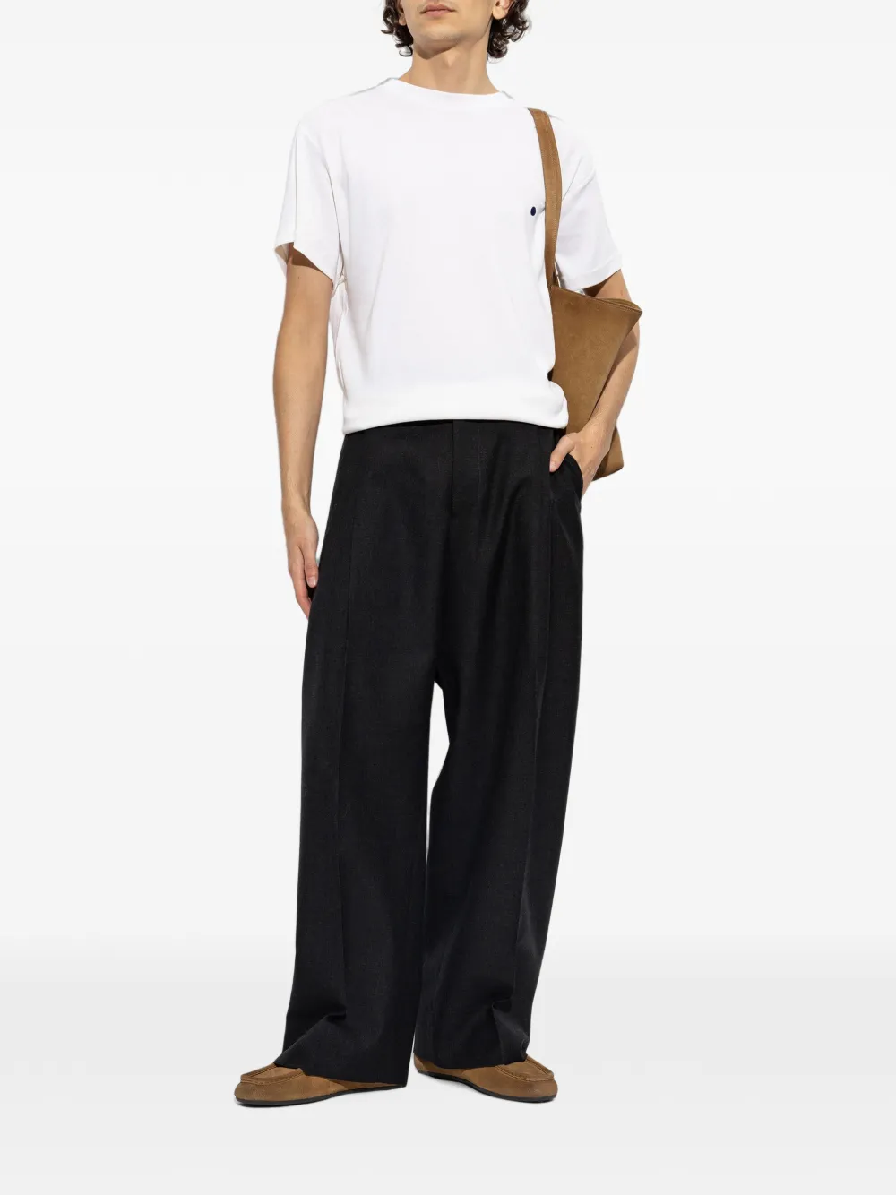Jil Sander T-shirt met geborduurde stippen Wit