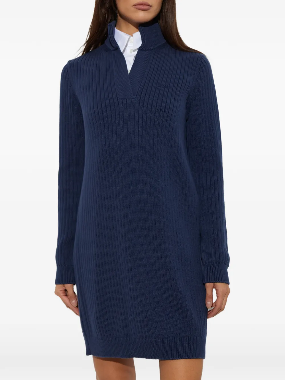 LOEWE ribbed layered mini dress Blauw