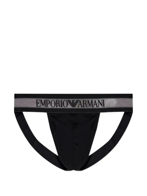Emporio Armani Cueca jockstrap com logo no cós