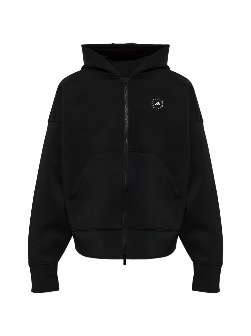 adidas by Stella McCartney logo-print zip-up hoodie - Schwarz