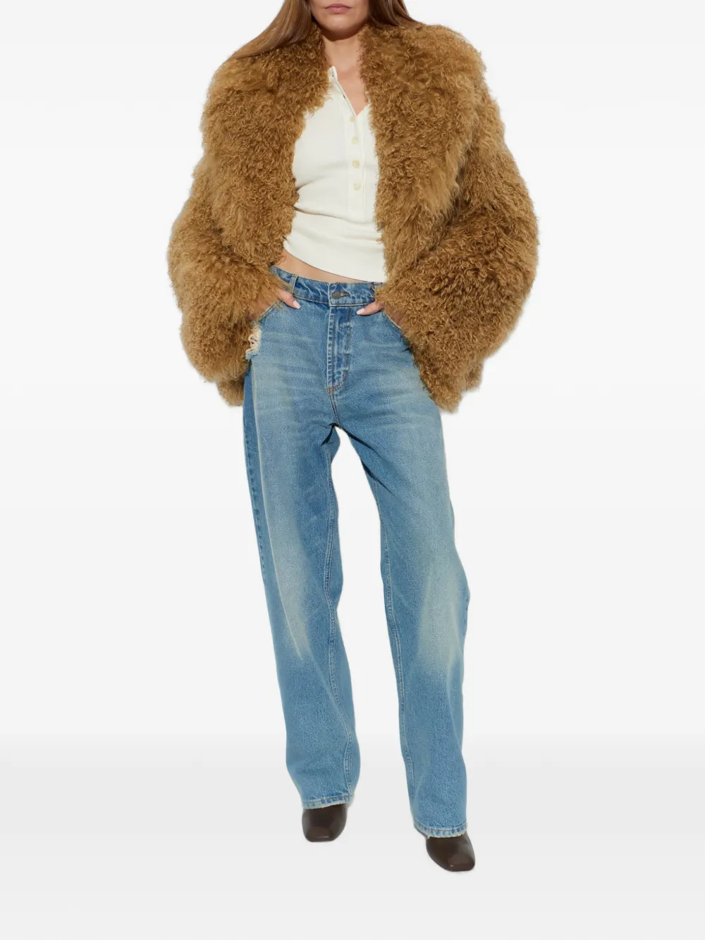 STAND STUDIO West shearling jas Bruin