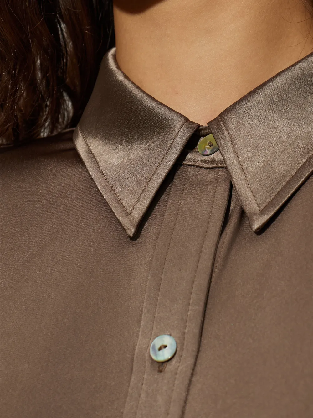 Citizens of Humanity Tullah Japanese Hammered satin shirt Bruin