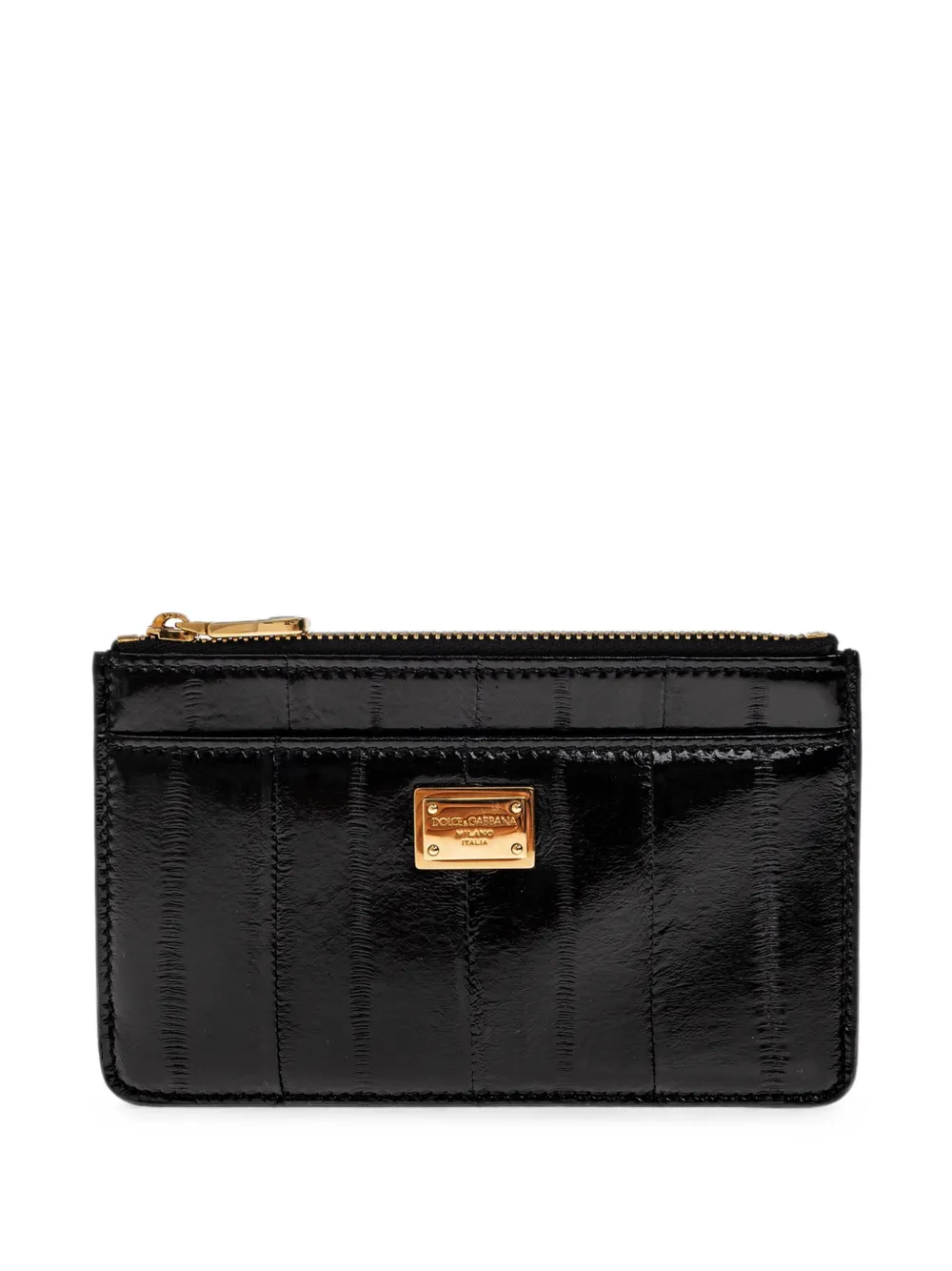 Dolce & Gabbana logo-plaque leather card holder - Nero