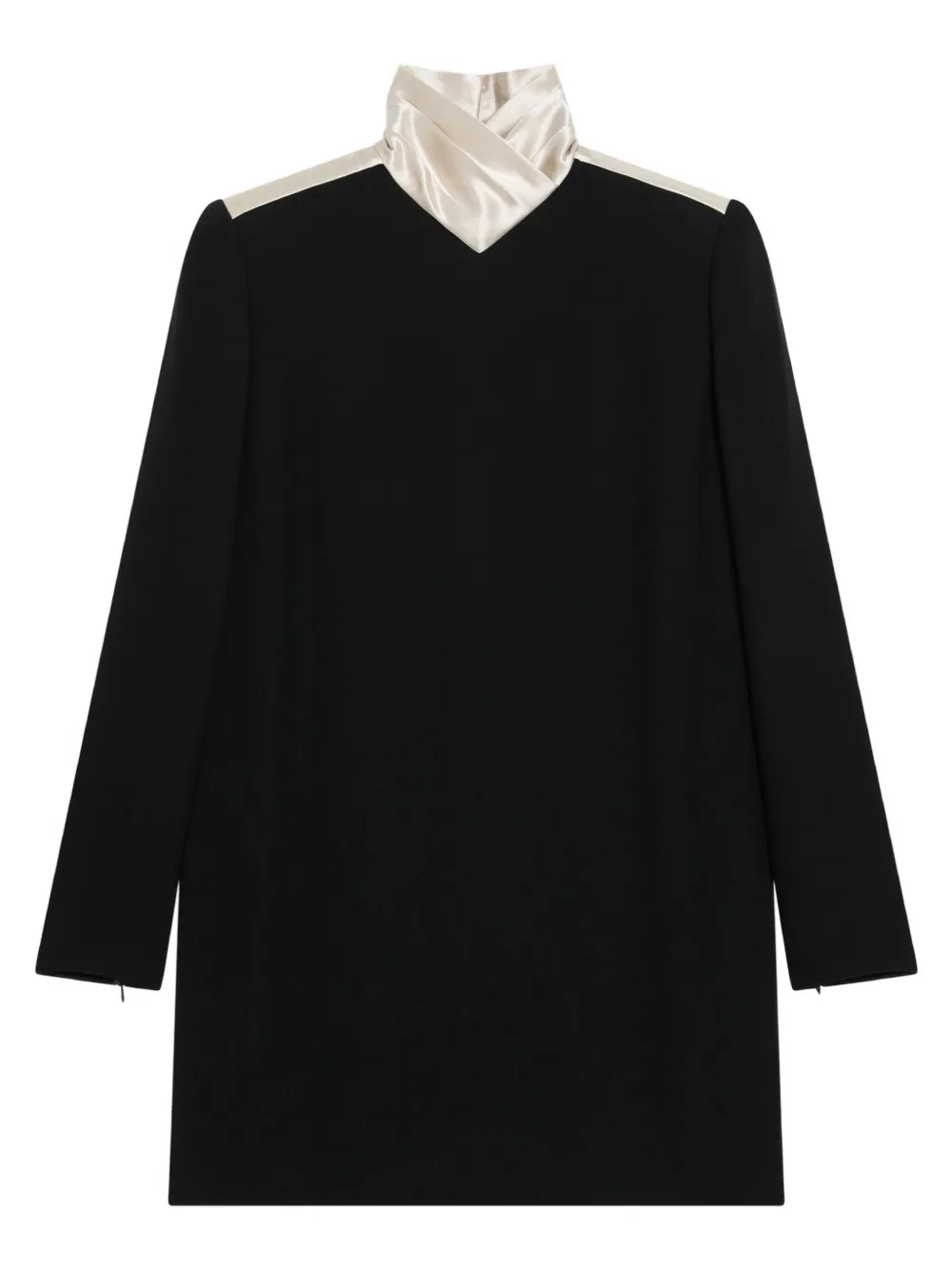Valentino Garavani contrast-panel high-neck mini dress Zwart