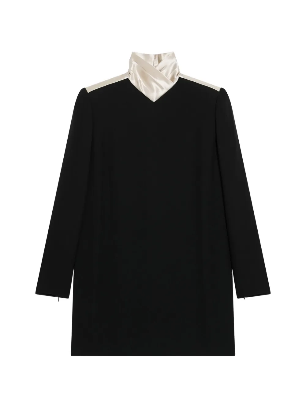 Valentino Garavani contrast-panel high-neck mini dress - Nero