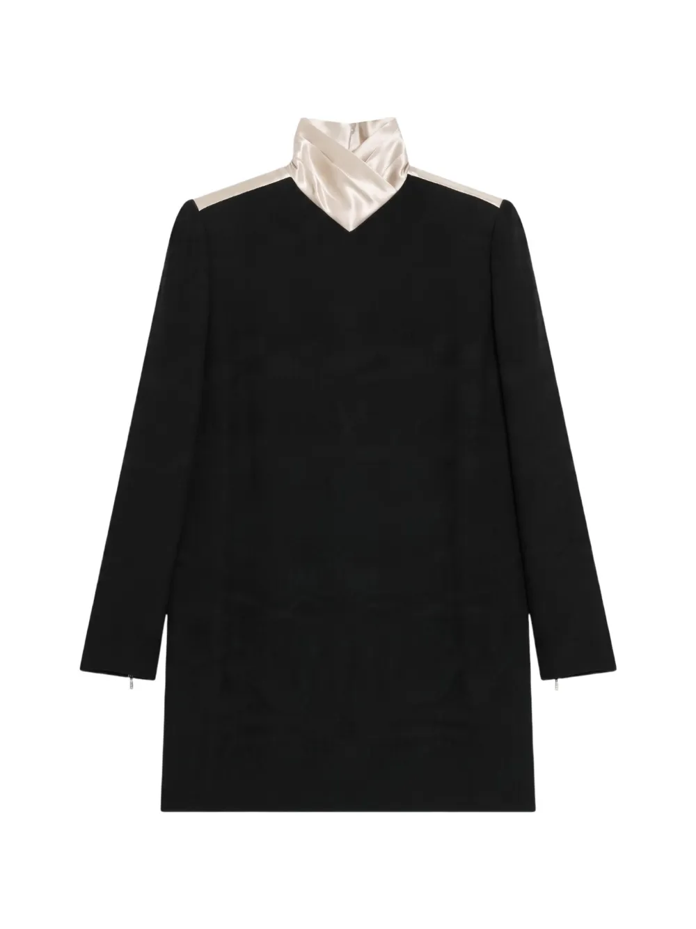 Valentino Garavani contrast-panel high-neck mini dress Zwart