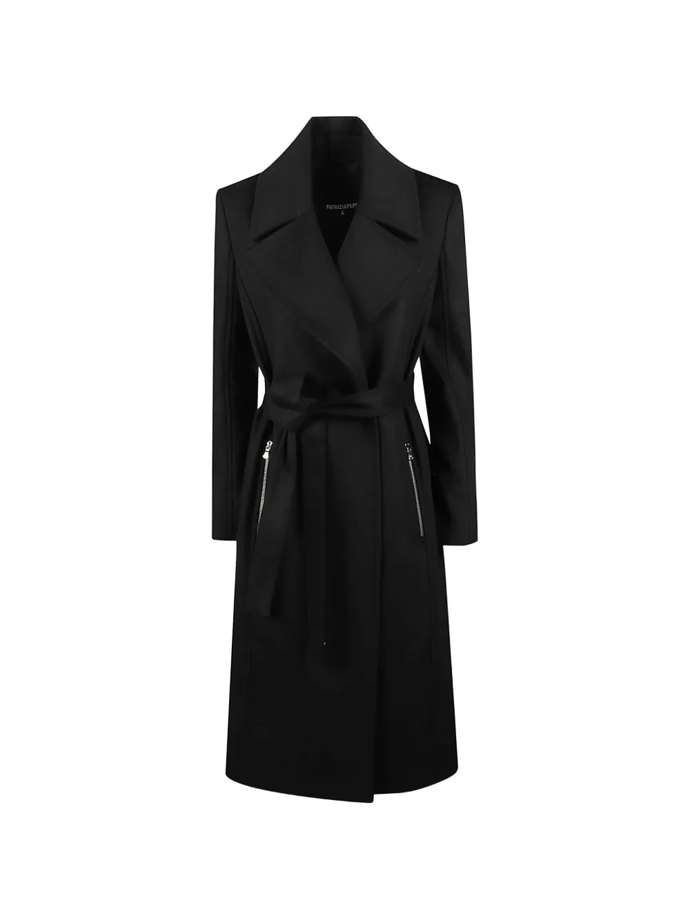 Patrizia Pepe belted wool coat - Black