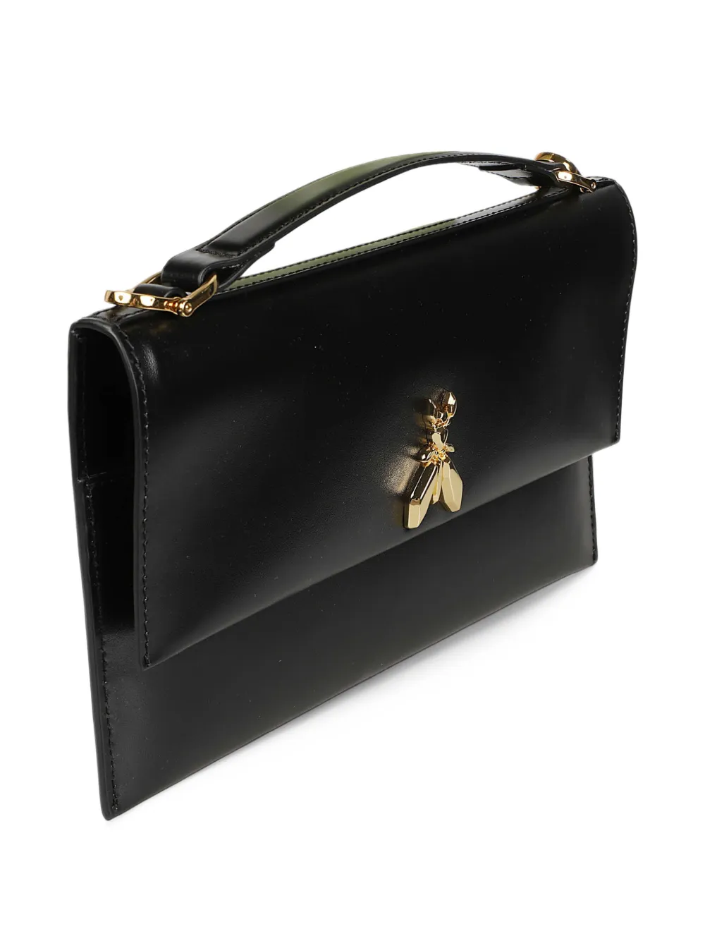 Patrizia Pepe Fly leather clutch bag Zwart