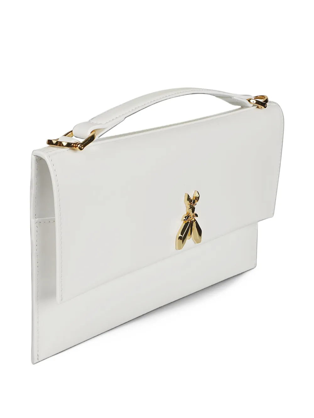 Patrizia Pepe Fly leather clutch bag Wit