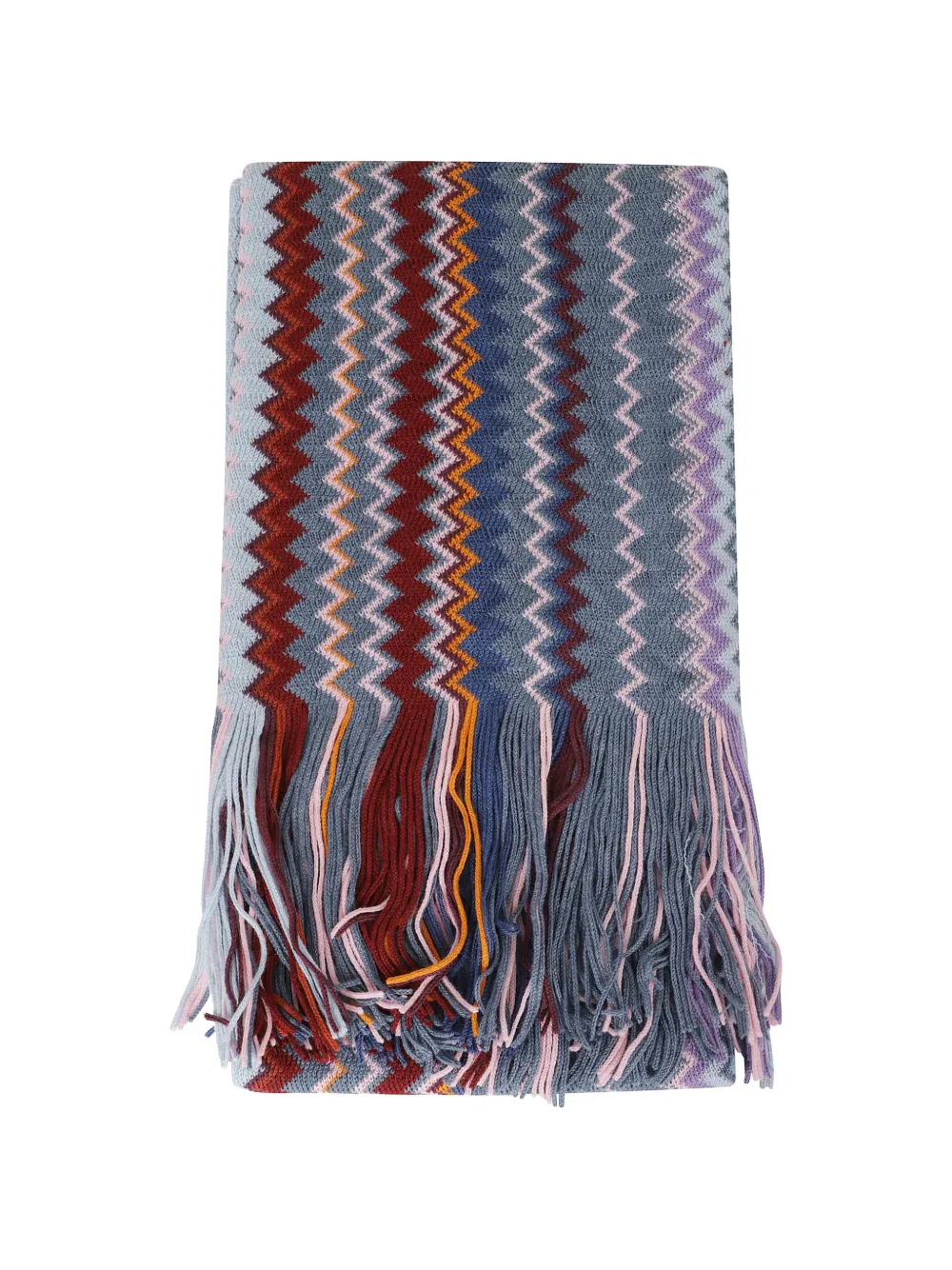 Missoni zigzag-knit fringed scarf - Grigio