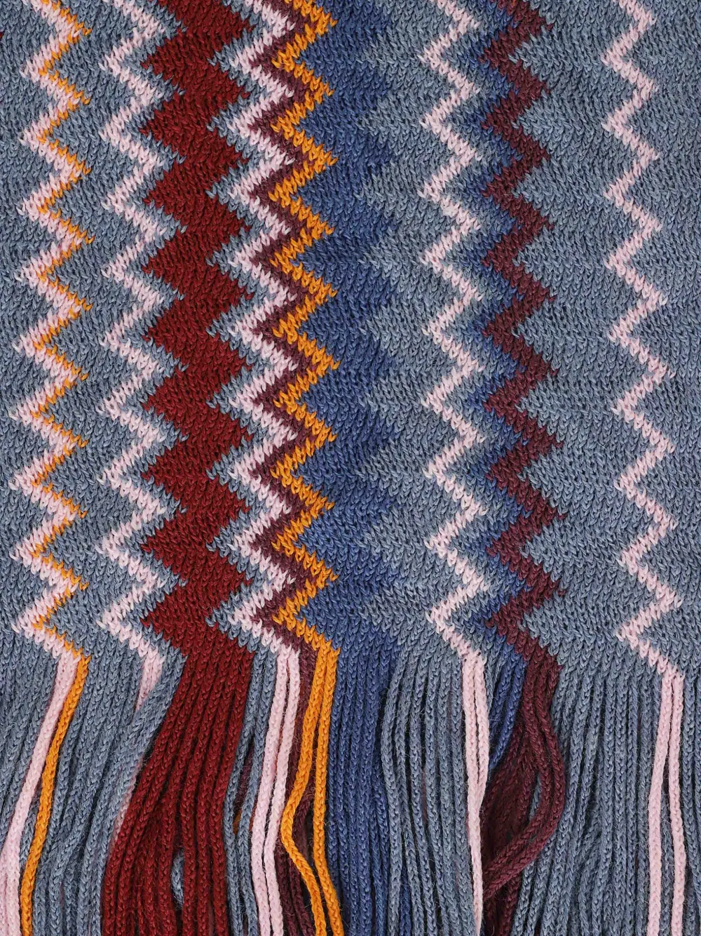 Missoni zigzag-knit fringed scarf Grijs
