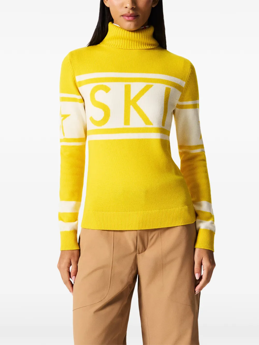 Perfect Moment Schild merino wool sweater Geel