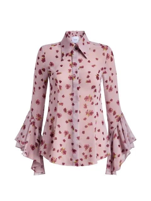 Markarian Wilma floral-print ruffled-cuff blouse