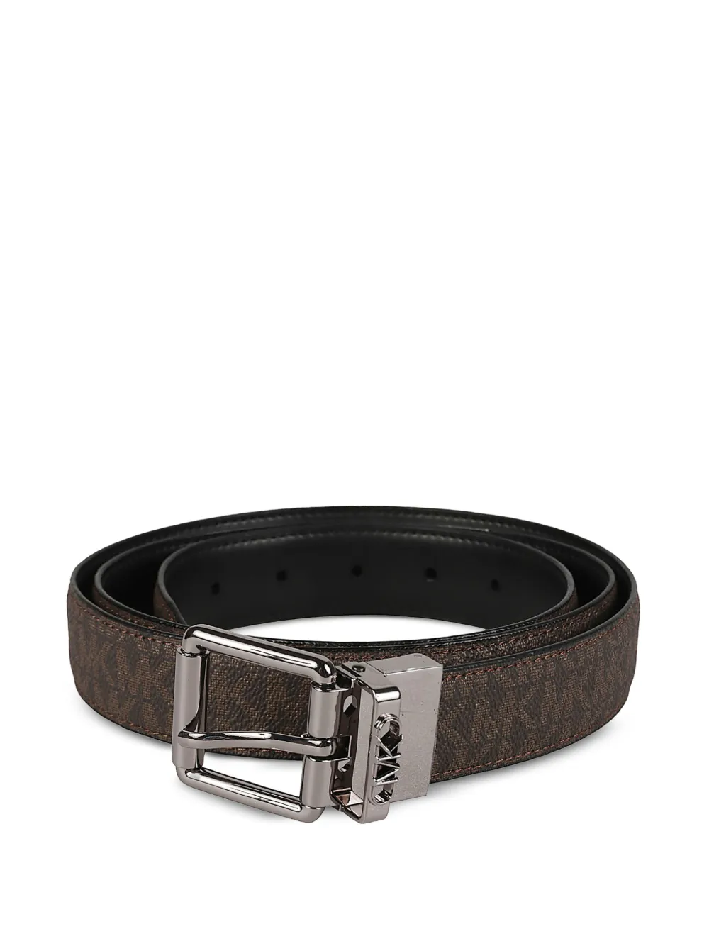 Michael Kors monogram-print buckle belt - Marrone