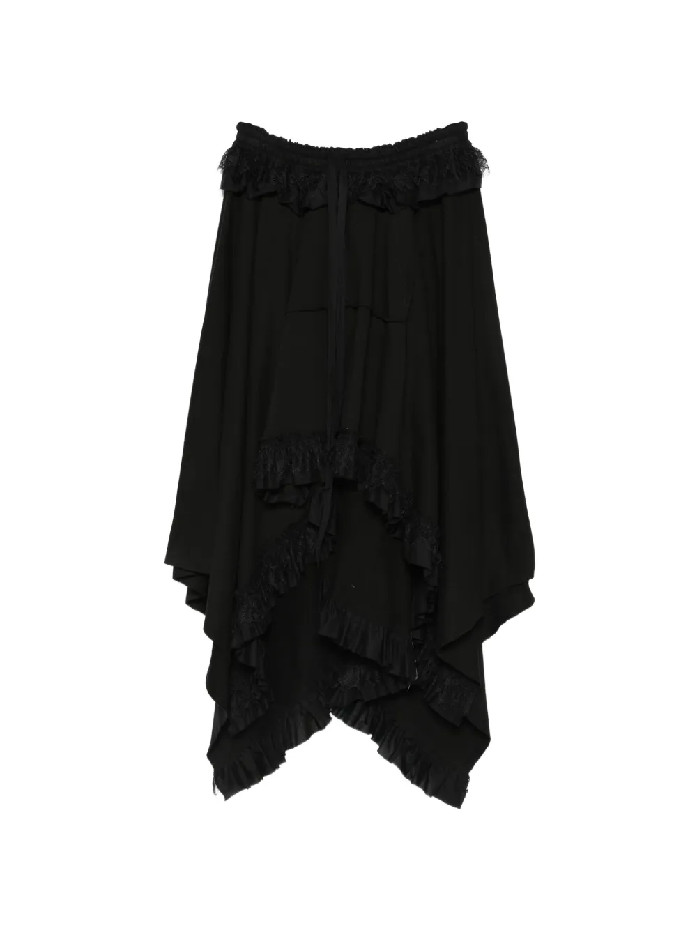 Ann Demeulemeester lace-trim midi skirt - Schwarz