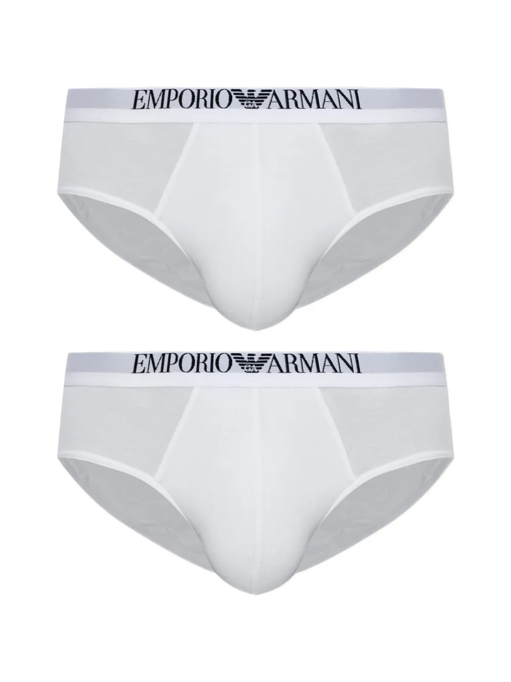 Emporio Armani Slip con logo in vita (2 pezzi) - Bianco