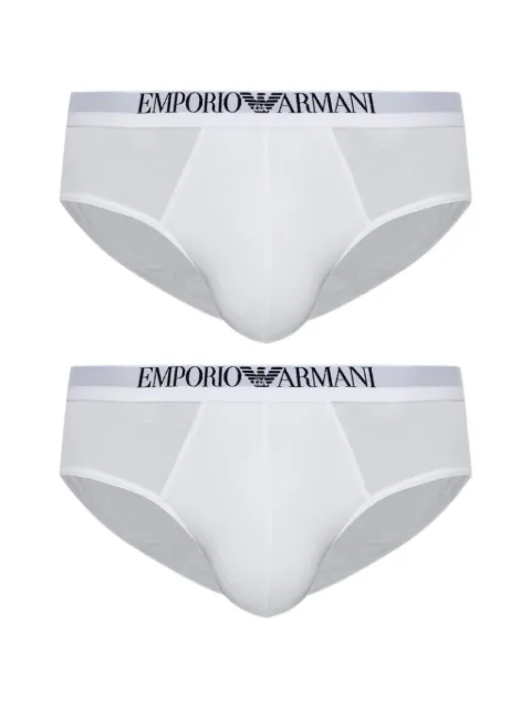 Emporio Armani logo-waistband briefs (set of two)