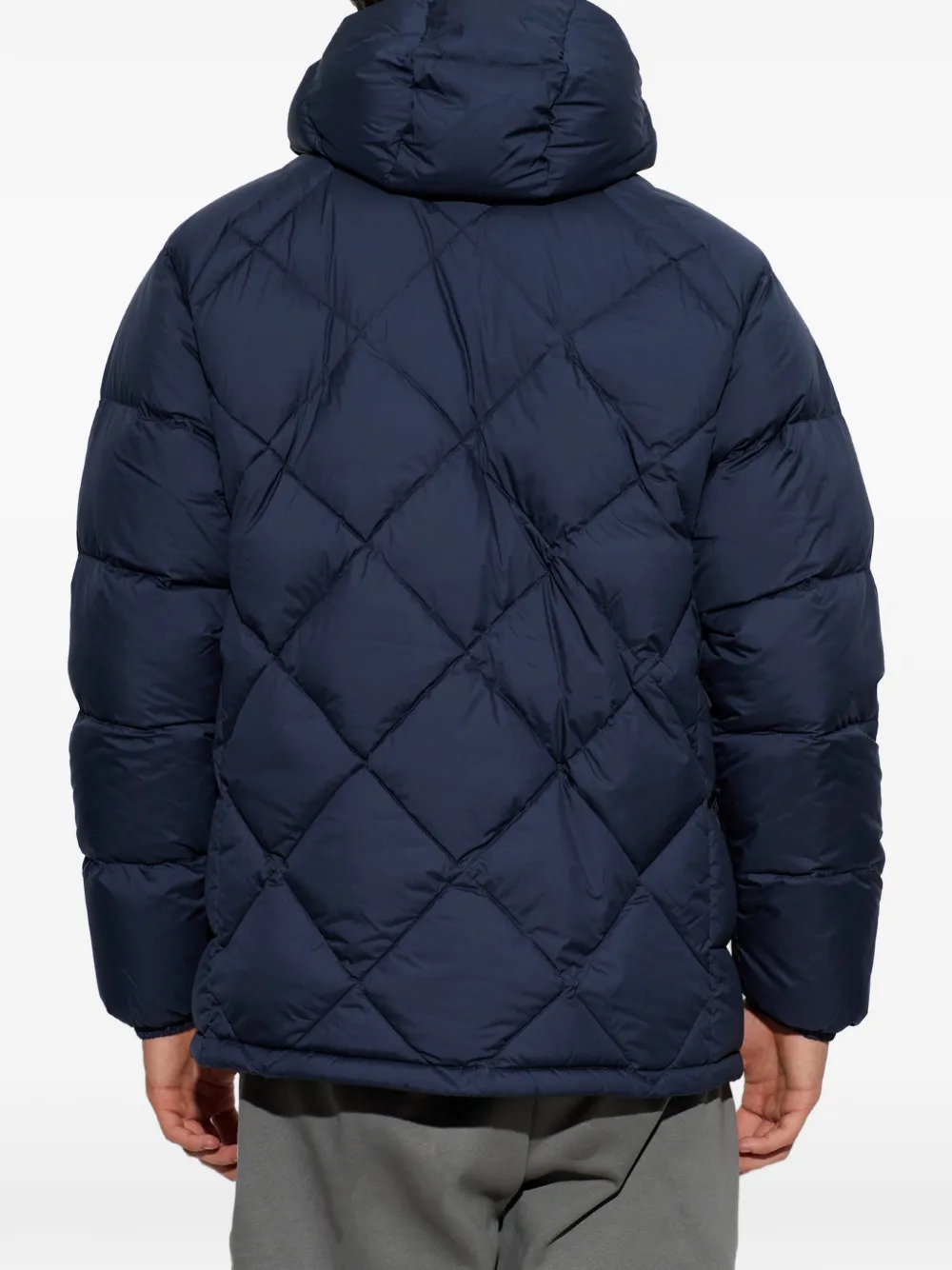 Ea7 Emporio Armani quilted hooded jacket Blauw