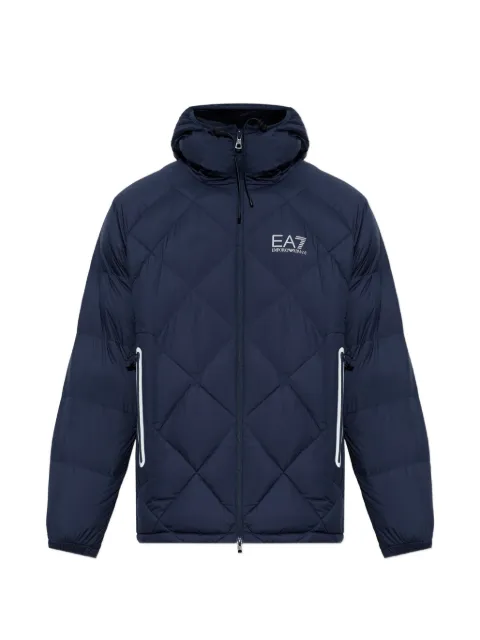 Ea7 Emporio Armani quilted hooded jacket