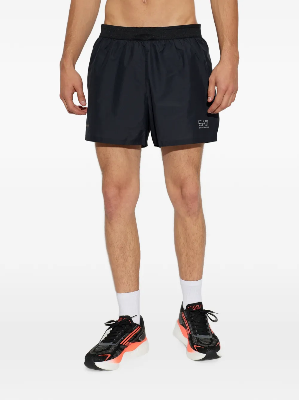 Ea7 Emporio Armani Trainingsshorts met logoprint Zwart