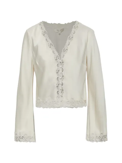 LoveShackFancy Fioretta lace-trim blouse