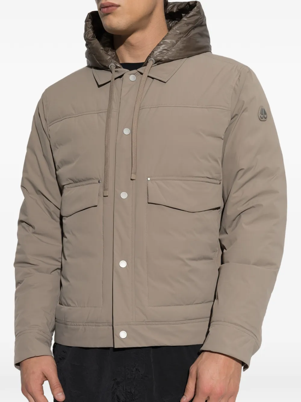 Moose Knuckles Brixton donsjack met afneembare capuchon Beige