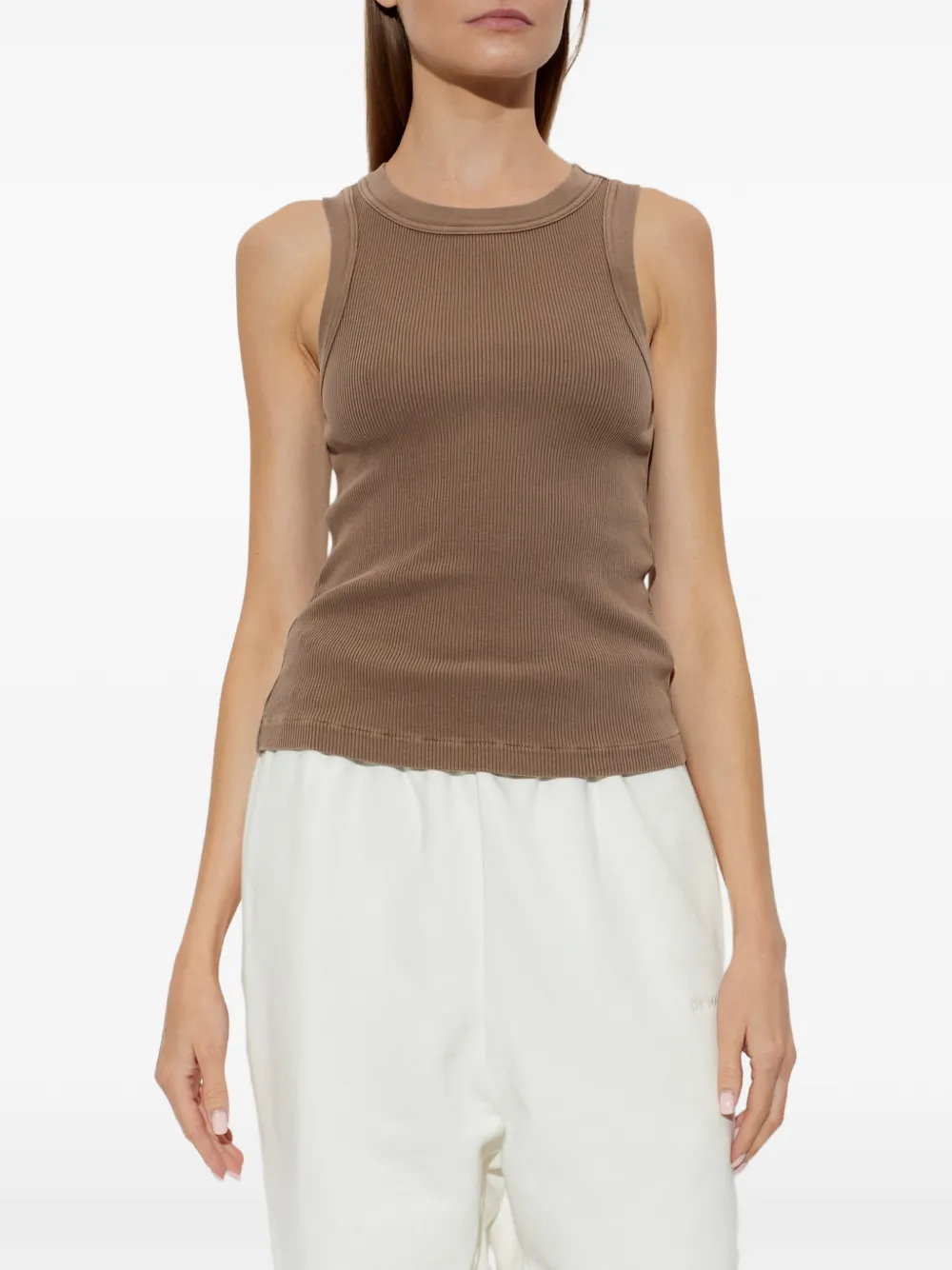 Citizens of Humanity Geribbelde tanktop Bruin