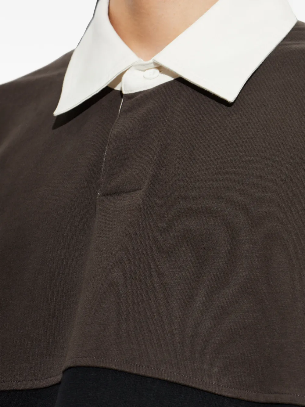 AGOLDE Blocked Rugby poloshirt met colourblocking en lange mouwen Bruin