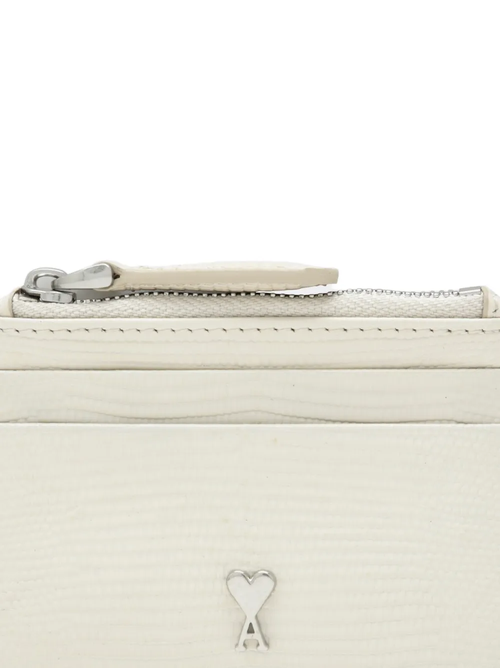 AMI Paris Ami de Coeur lizard-effect card holder Beige