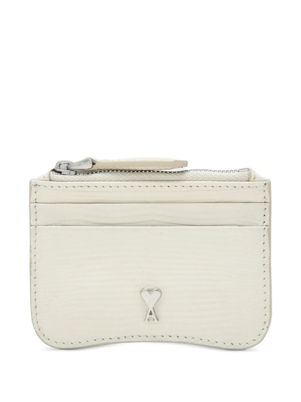 AMI Paris Ami de Coeur lizard-effect card holder - Nude