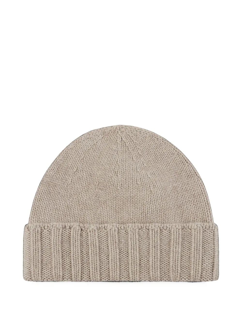 Drumohr ribbed-knit cashmere beanie hat Beige