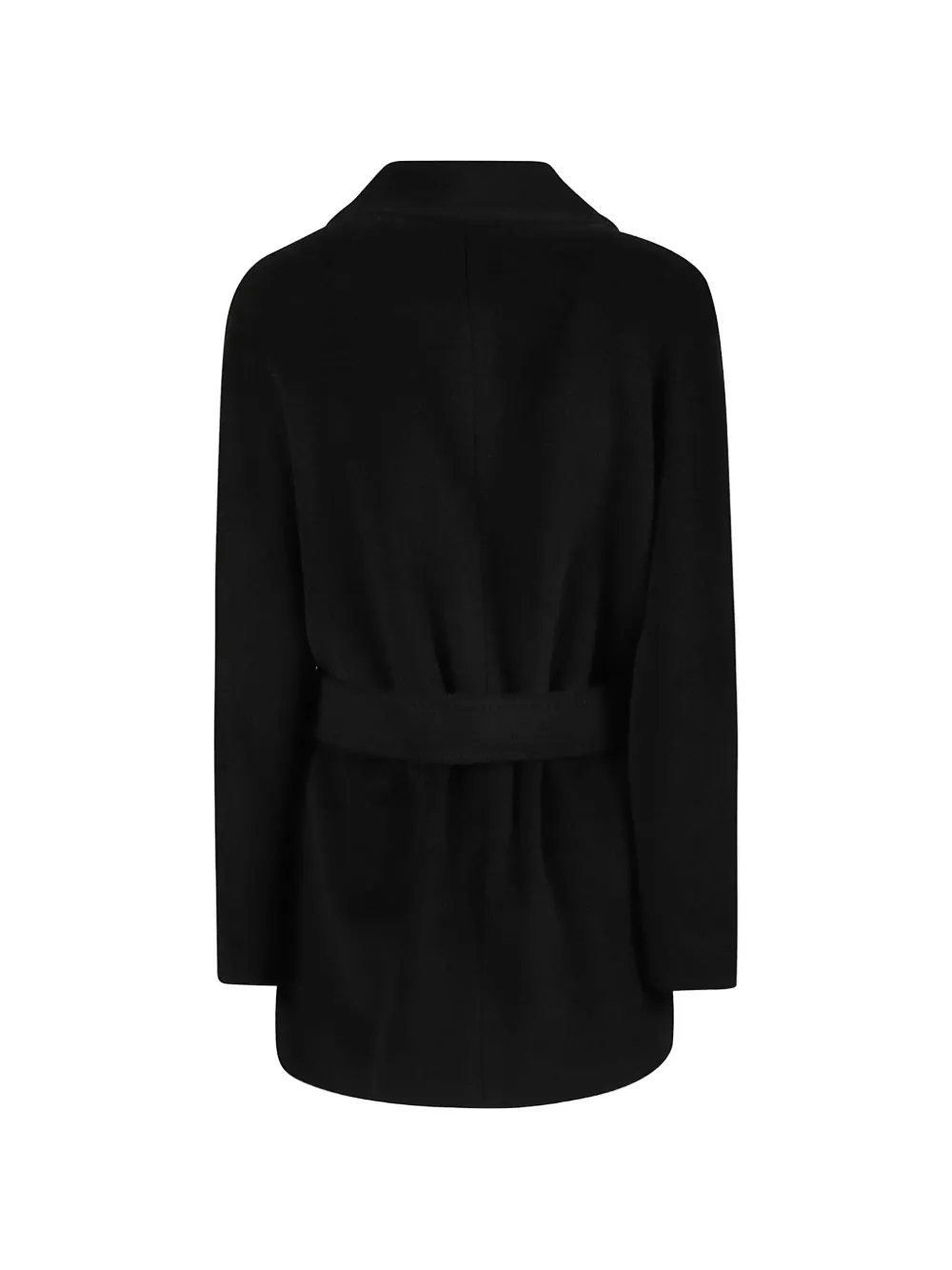 Tagliatore belted wool coat Zwart