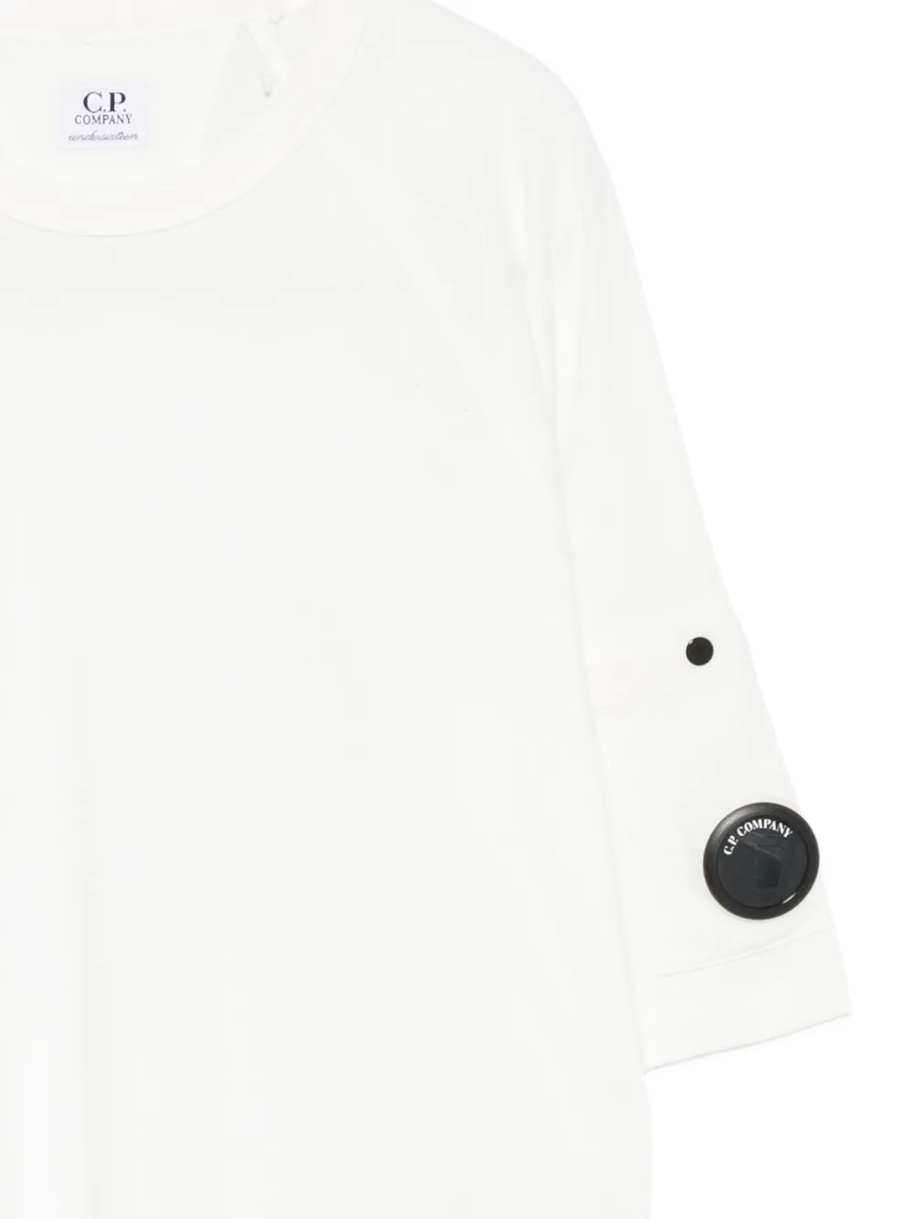C.P. Company Kids T-shirt met raglanmouwen en Lens-detail Wit
