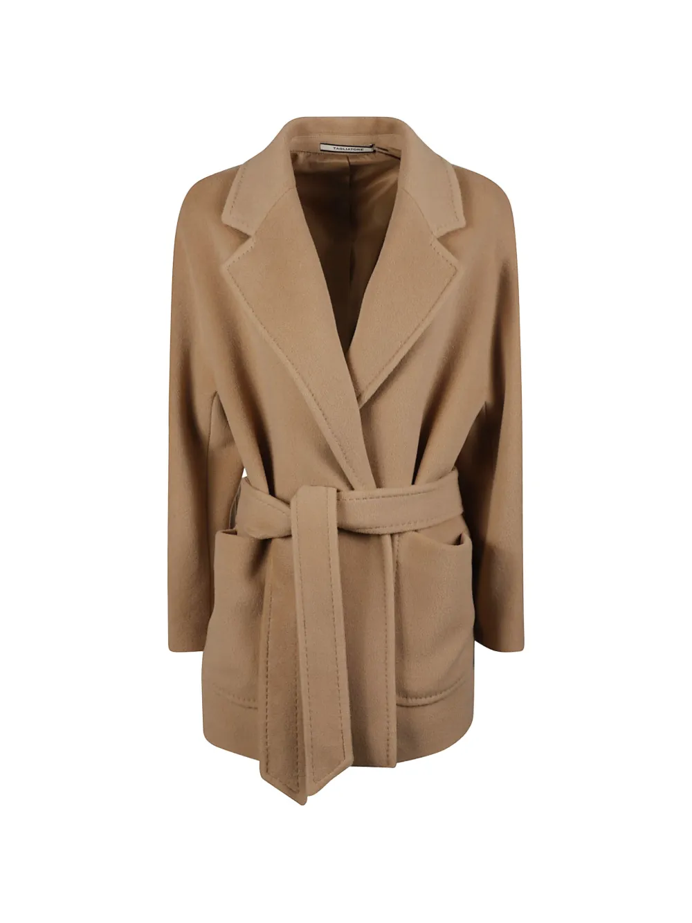 Tagliatore belted wool coat Beige