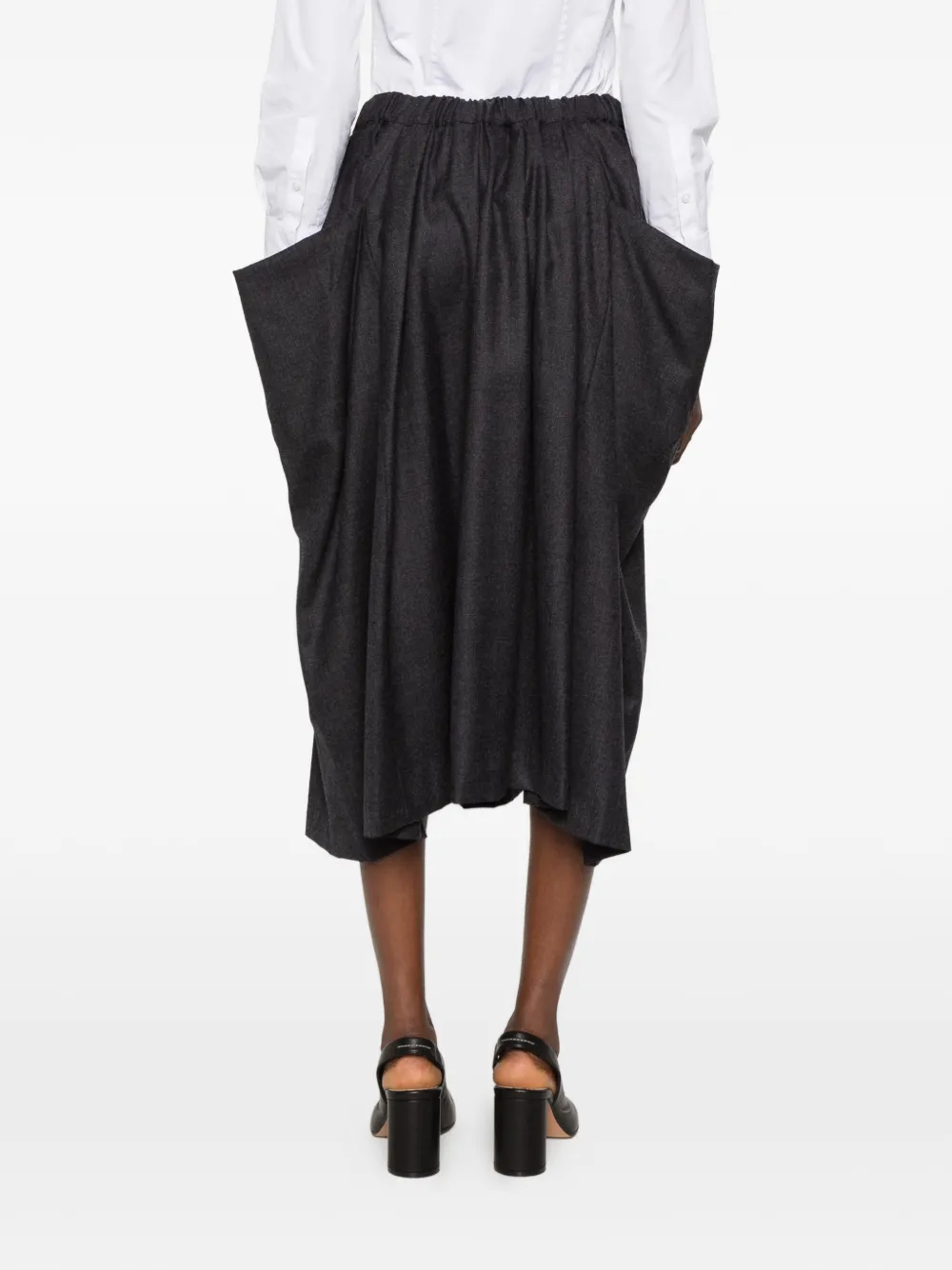 Comme Des Garçons Comme Des Garçons draped midi skirt Grijs