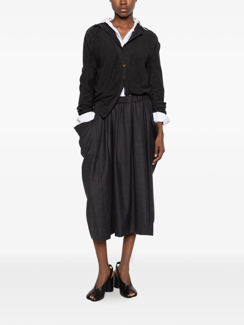 Comme Des Garçons Comme Des Garçons draped midi skirt Grijs