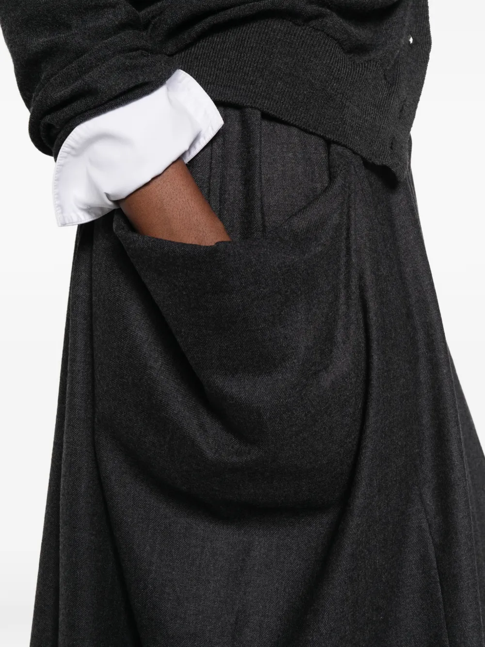 Comme Des Garçons Comme Des Garçons draped midi skirt Grijs