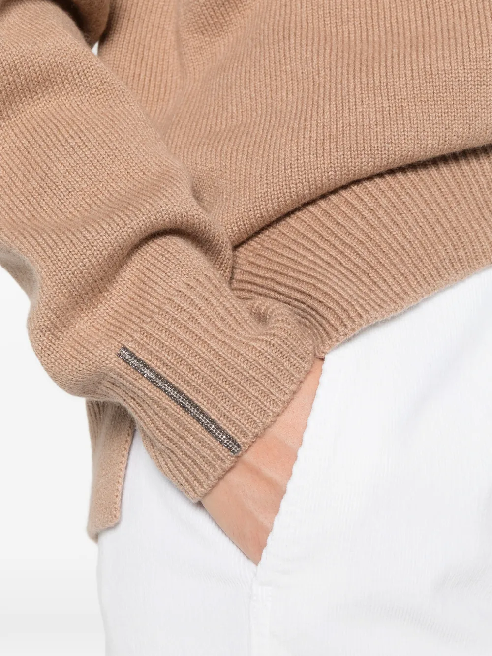 Peserico V-neck raglan-sleeve sweater Beige