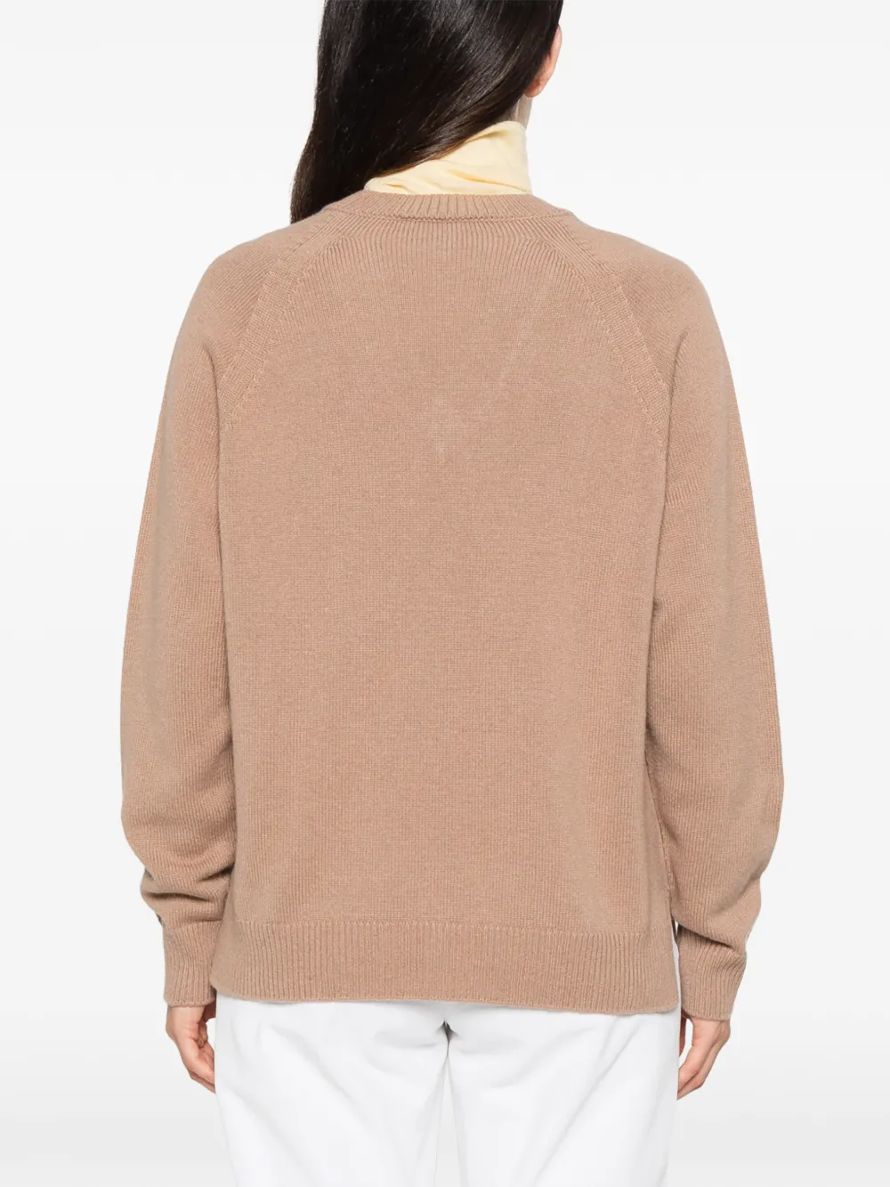 Peserico V-neck raglan-sleeve sweater Beige
