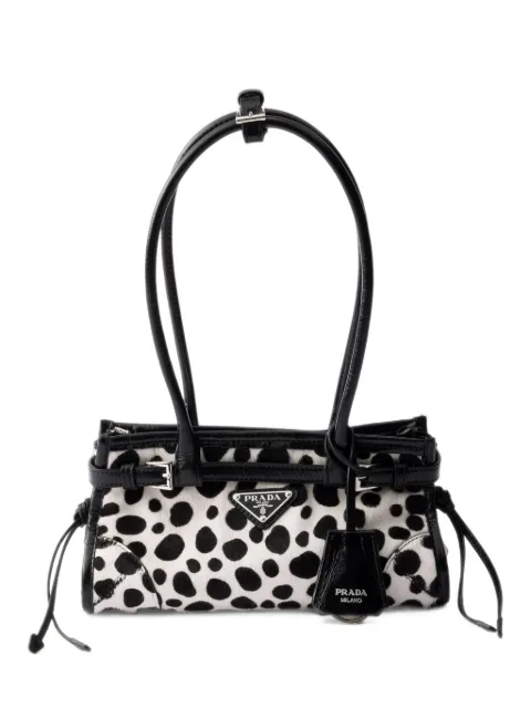 Prada Bonnie small printed calf hair and leather handbag