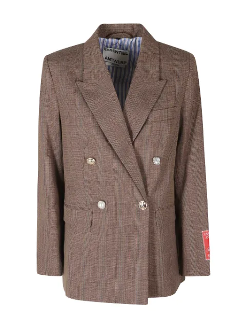 Essentiel Antwerp blazer con doble botonadura y motivo de cuadros