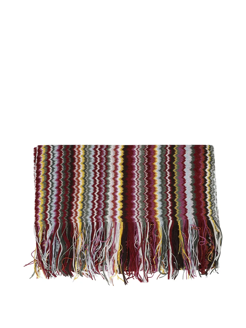 Missoni zigzag-pattern fringed scarf - Rosso