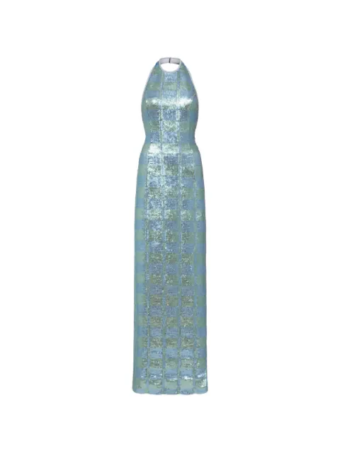 Markarian Nerine gingham sequin maxi gown