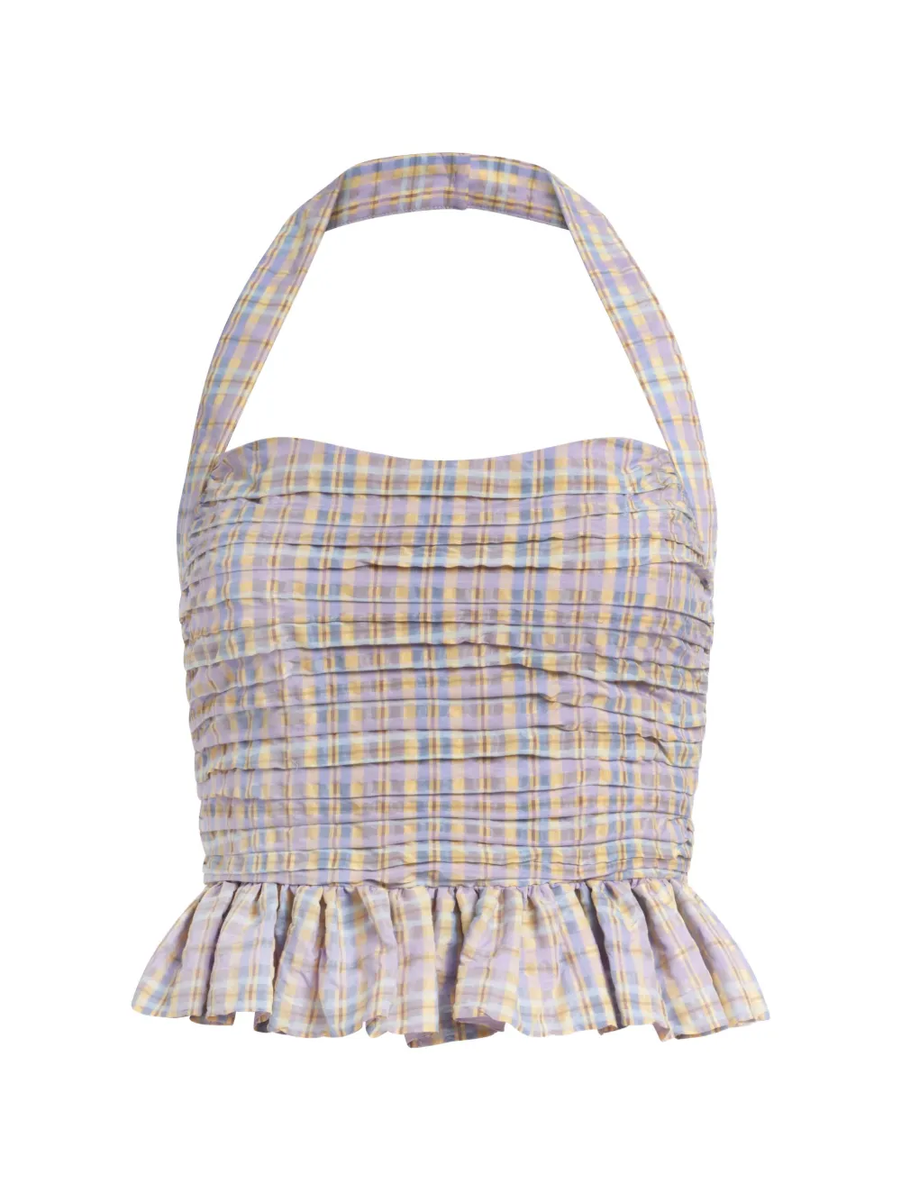 Markarian Kit ruched ruffled-hem halter top