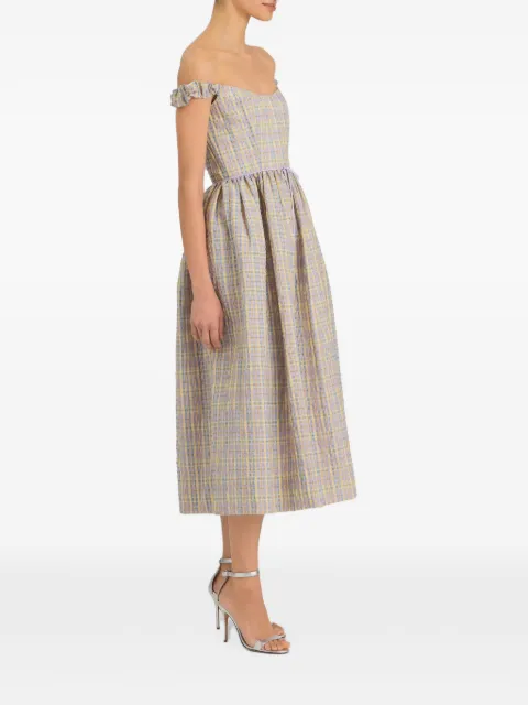 Markarian Ginger plaid seersucker dress