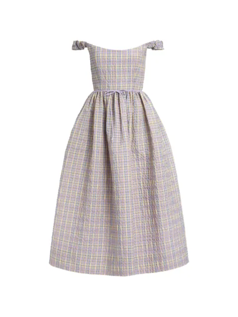 Markarian Ginger plaid seersucker dress