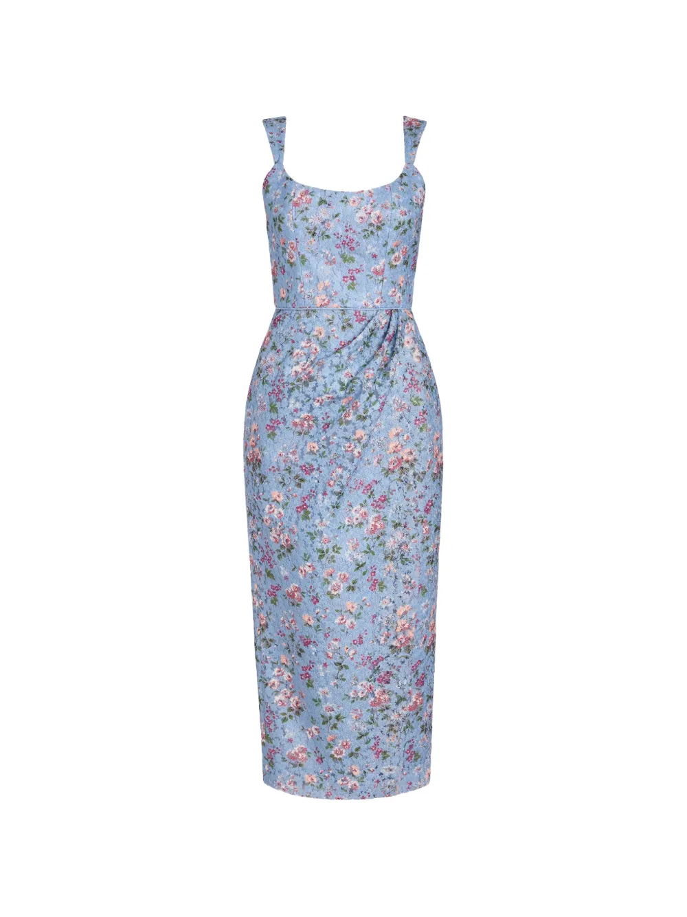 Markarian Marla floral-lace wrap midi dress - Bleu